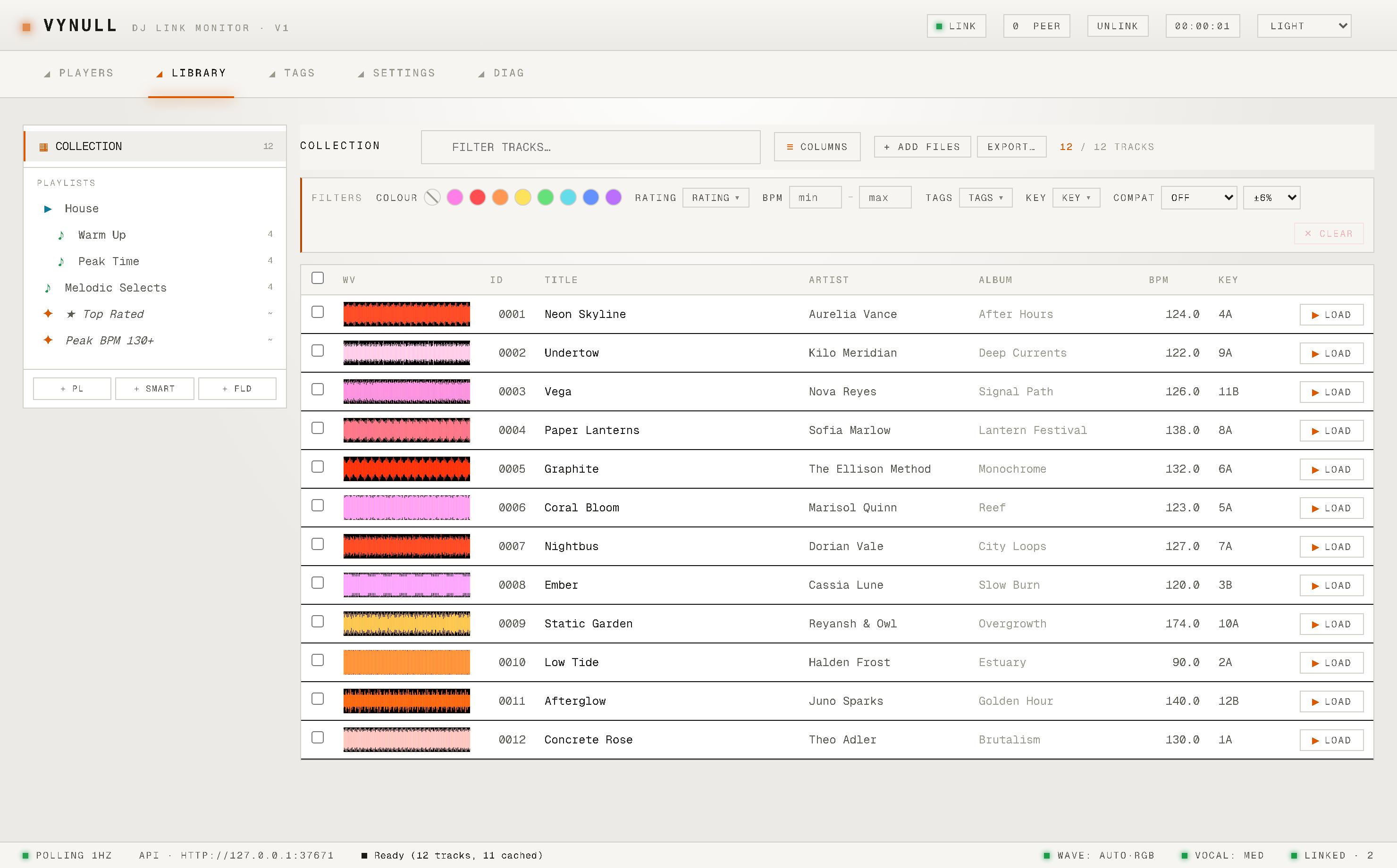 Web UI — LIGHT theme